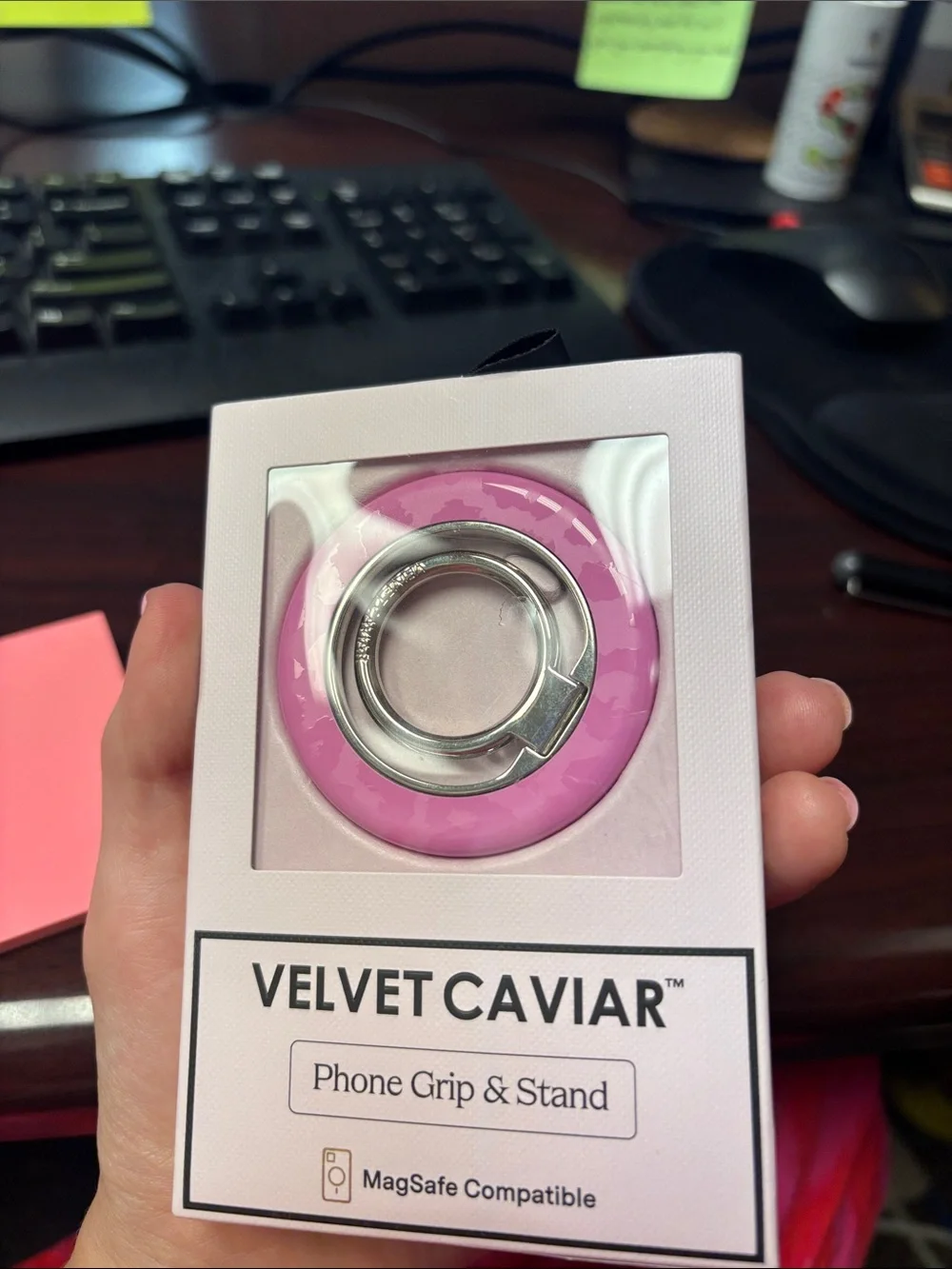 Velvet Caviar Pink Ring Phone Grip & Stand - MagSafe Compatible